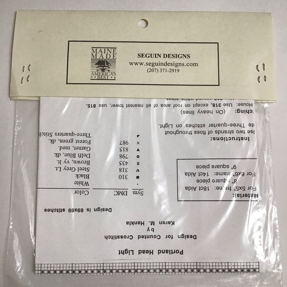 Seguin Designs Counted Cross Stitch PATTERN ONLY Portland Head Light Lighthouse - Picture 3 of 4